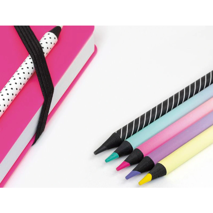 Milan Lápices de Colores Mina Gruesa Sunset Madera Negra Estuche 6 Unidades 2