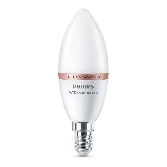 Bombilla led vela e14 4,9w 2.700k-6.500k 470lm wifi philips wiz