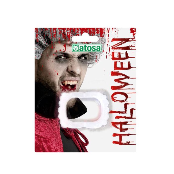 Dentadura Postiza De Vampiro Blanca Halloween Para Adulto