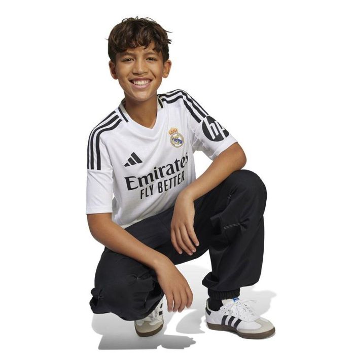 Camiseta de Fútbol de Manga Corta para Niños Adidas Real H Jsy Blanco 45 1