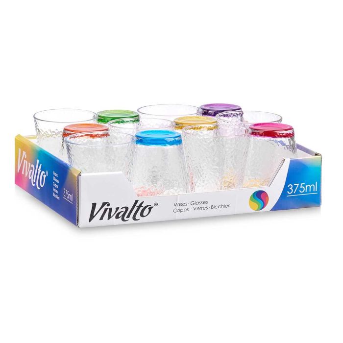 Vaso Vidrio Lagrima Transparente Color 375 Ml Vivalto 9X10CM (24 Unidades) 2 Vaso Vidrio Lagrima Transparente Color 375 Ml Vivalto 9X10CM (24 Unidades) 2