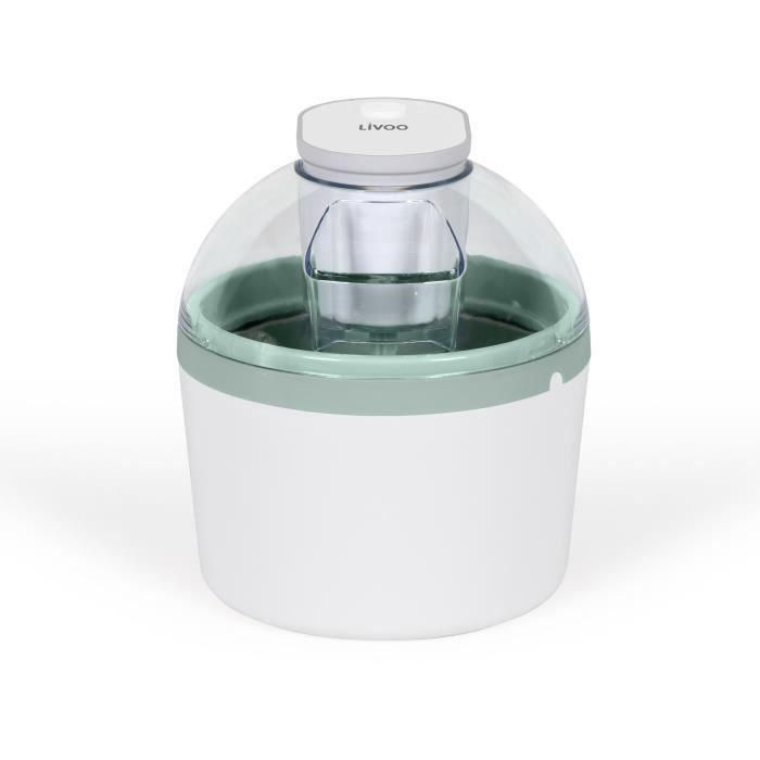 Livoo DOM461 Heladera 1 L con Depósito Acumulador de Frío, Cuchilla Mezcladora, Tapa Transparente y Molde para 7 Helados con Palitos 1 Livoo DOM461 Heladera 1 L con Depósito Acumulador de Frío, Cuchilla Mezcladora, Tapa Transparente y Molde para 7 Helados con Palitos 1