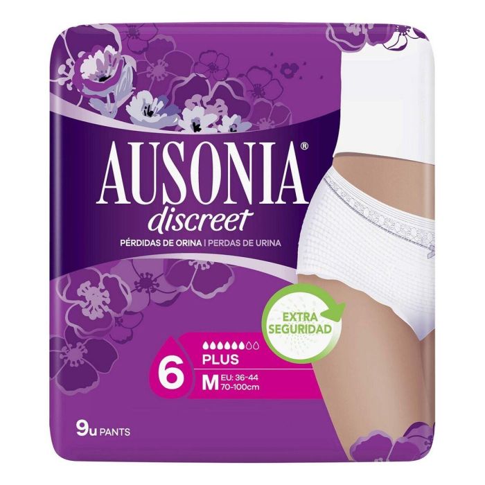 Ausonia Discreet Pants Plus Pañal Adulto Absorbente Talla M para Pérdidas Abundantes 9 Unidades 0 Ausonia Discreet Pants Plus Pañal Adulto Absorbente Talla M para Pérdidas Abundantes 9 Unidades 0