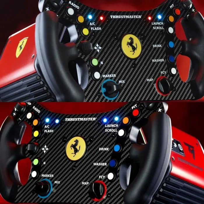 Thrustmaster THR3362934003395 Volante Ferrari 488 GT3 Wheel Add-On Negro y Rojo 5