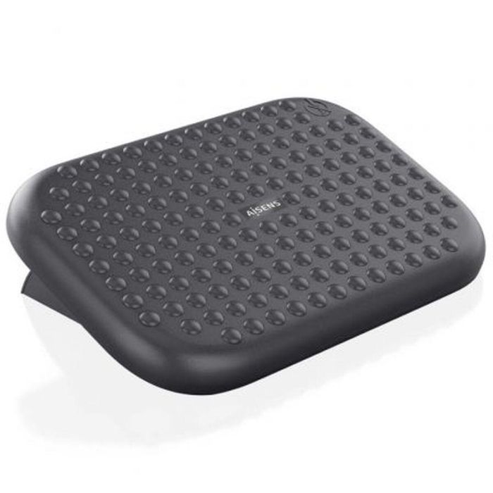 AISENS FRT01-265 Reposapiés Inclinable Negro, Ajustable +-15°, HIPS, Capacidad 20kg, Base Antideslizante, 45 cm Ancho