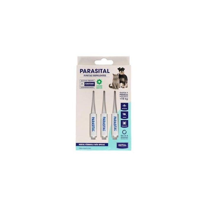 Zotal Vet Parasital Perros Pequeños/Gatos 3 Pipetas para Pulgas, Garrapatas, Moscas y Leishmaniosis