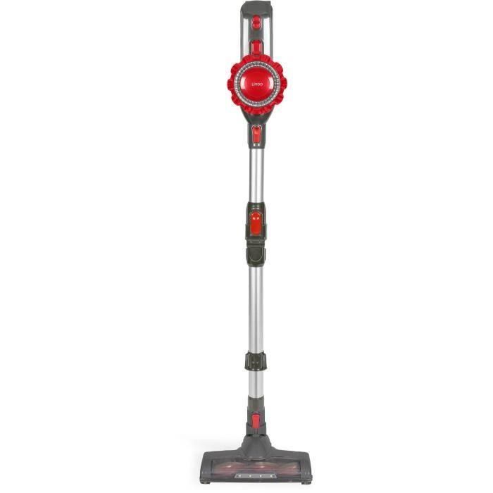 Aspiradora escoba inalámbrica FLEX - LIVOO DOH138 - 150 W - 10 kPa - 76 dB - Ciclónica - 2 velocidades - 0,55 L - Roja 1