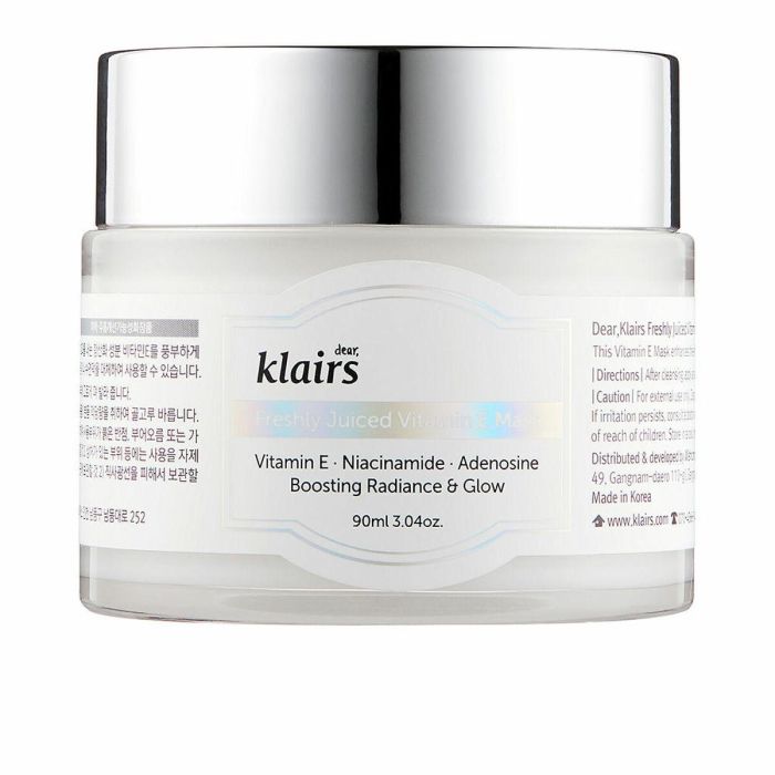 Klairs FRESHLY JUICED Vitamin E Mask 90ml - Mascarilla Facial Antienvejecimiento, Antioxidante, Iluminadora con Niacinamida para Todo Tipo de Pieles