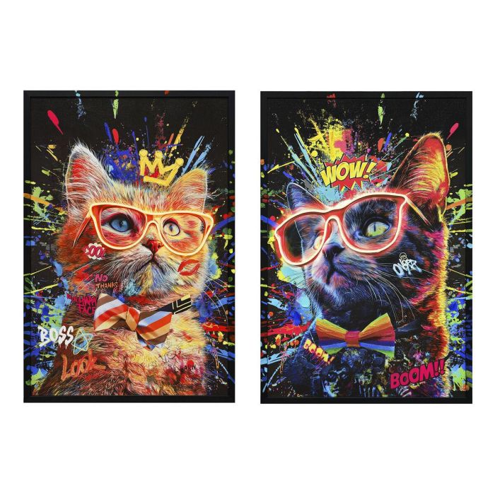 Cuadro Home ESPRIT Negro Gato Loft 63 x 3 x 93 cm (2 Unidades) 1 Cuadro Home ESPRIT Negro Gato Loft 63 x 3 x 93 cm (2 Unidades) 1