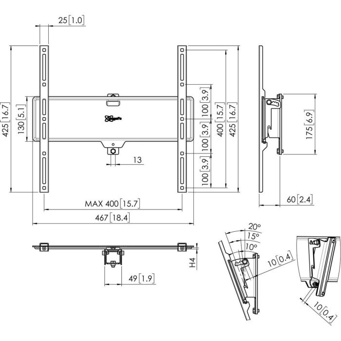 Soporte de Mesa para Pantalla Vogel's 7230500 32" 65" 10 Soporte de Mesa para Pantalla Vogel's 7230500 32" 65" 10