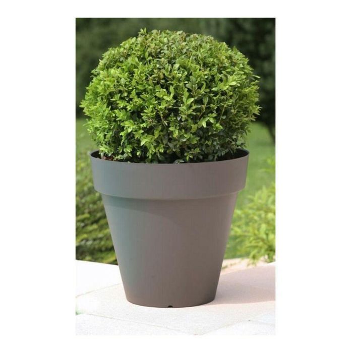 Riviera Maceta Soleilla Redonda Gris Reluciente Ø 39.2x35.8 cm, 25L, Resistente a Heladas y UV, Fabricación Francesa 2