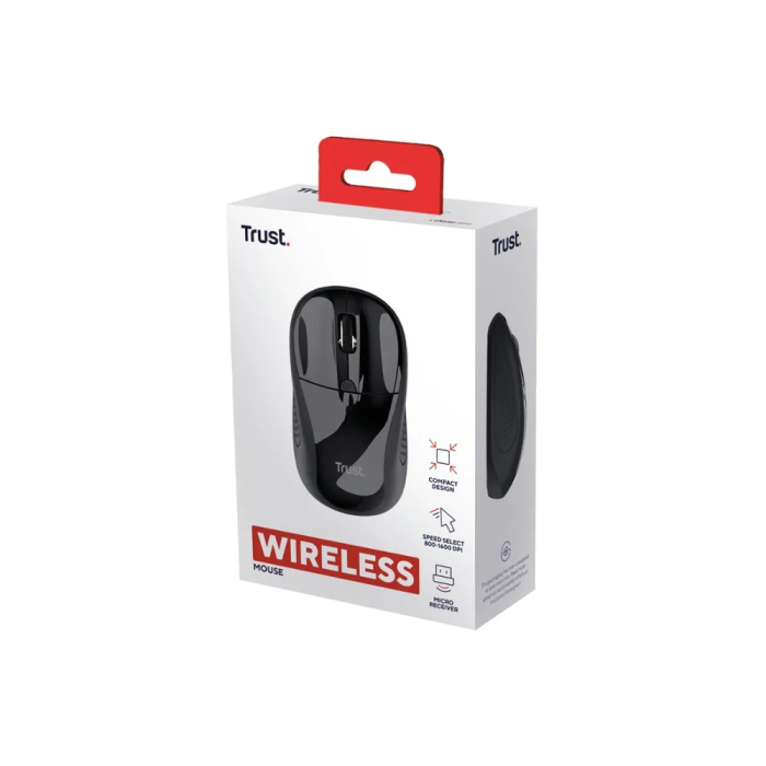 Trust Ratón Basic Inalámbrico Compacto Ambidiestro Botón Encendido-Apagado Negro 5