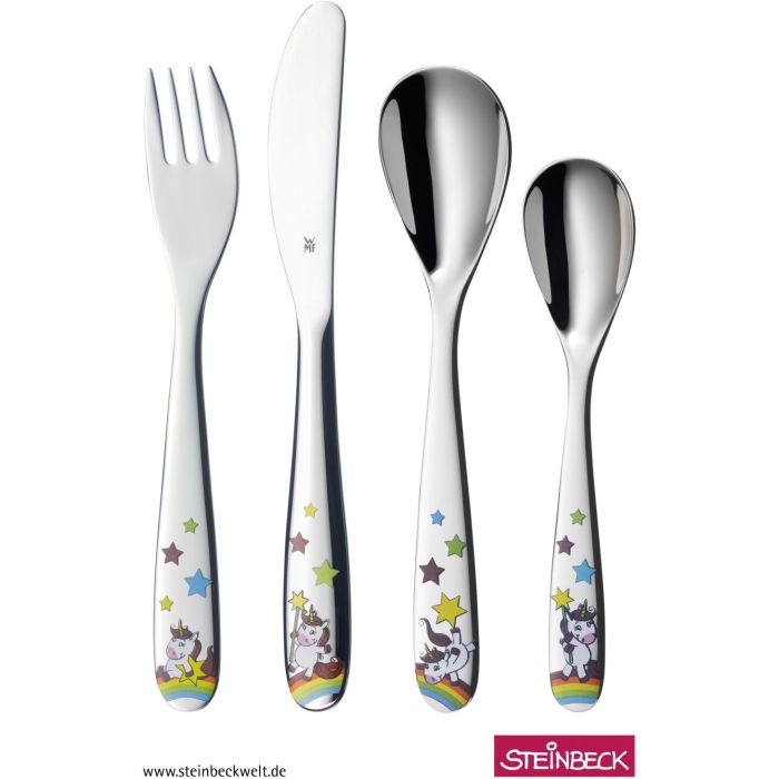 WMF 1286056040 Cubertería infantil Einhorn de 4 piezas. Acero inoxidable Cromargan. Apto lavavajillas 0 WMF 1286056040 Cubertería infantil Einhorn de 4 piezas. Acero inoxidable Cromargan. Apto lavavajillas 0
