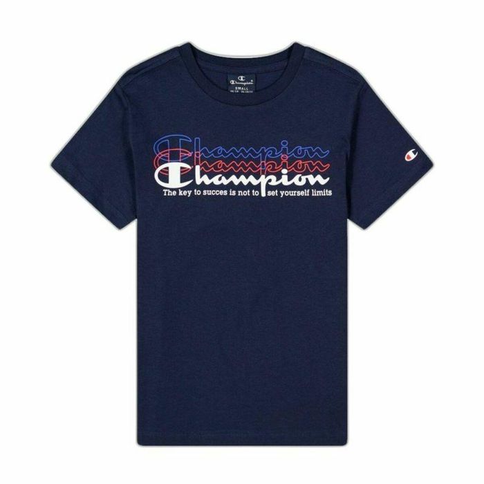 Camiseta de Manga Corta Niño Champion Crewneck Azul 1 Camiseta de Manga Corta Niño Champion Crewneck Azul 1