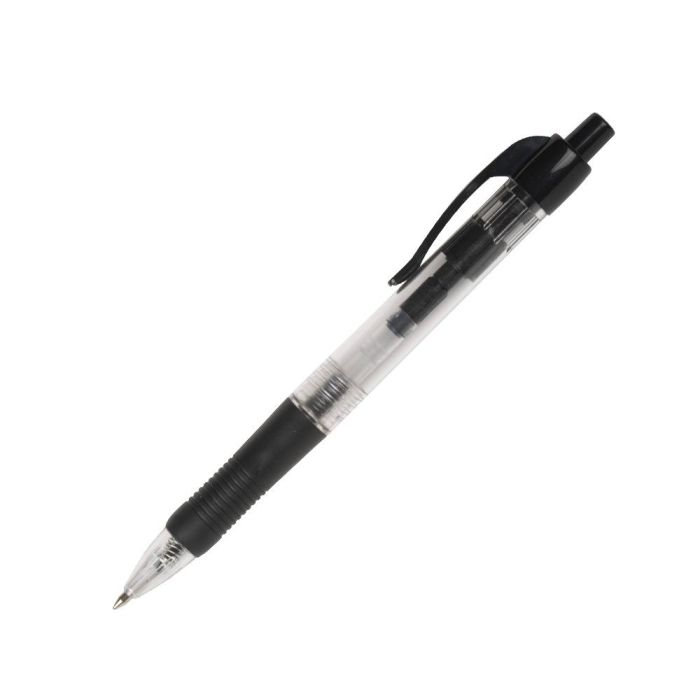 Boligrafo Q-Connect Retractil Con Sujecion De Caucho Tinta Aceite 0,7 mm Color Negro 10 unidades 1