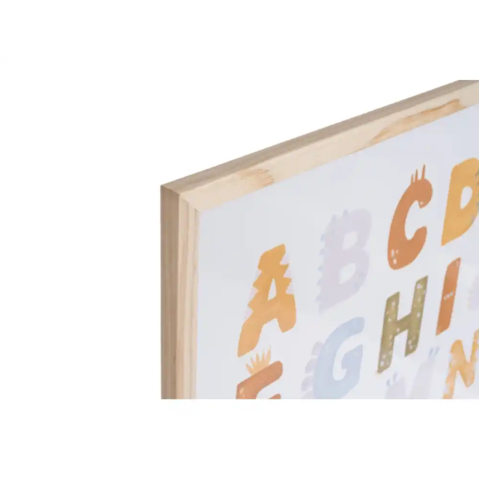 Pizarra Blanca Bi-Office Magnetica Acero Lacado Blanco Marco De Madera Con Alfabeto Para Niños 600x450 mm