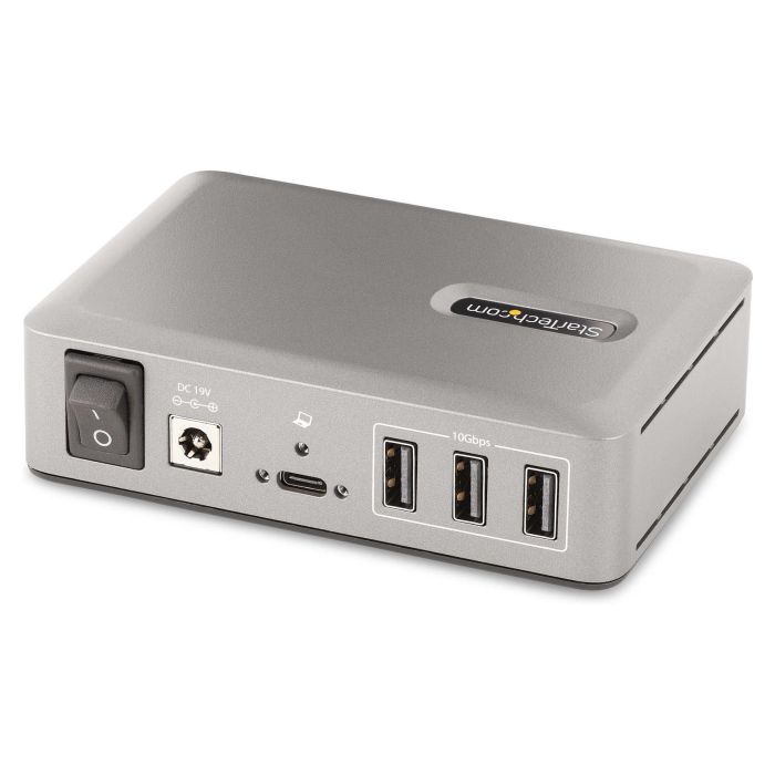 StarTech Hub USB-C de 10 Puertos con Fuente de 65W - 8x USB-A 3.2, 2x USB-C 3.2, 10 Gbps, Autoalimentado, Certificación USB-IF, Gris