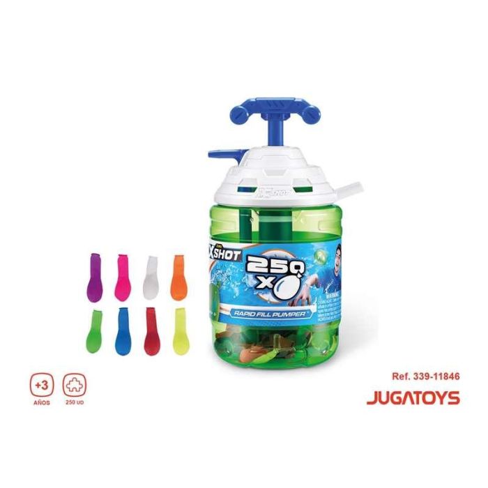Globos de agua x-shot 250 ud. con hinchador en bote 25'5x12'8x12'8cm 1 Globos de agua x-shot 250 ud. con hinchador en bote 25'5x12'8x12'8cm 1