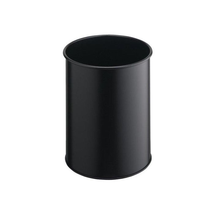 Papelera Metalica Durable Redonda 15 Litros Negra
