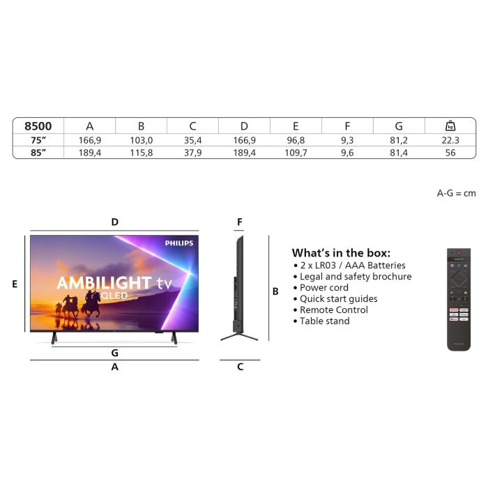 Philips 85PUS8500/12 TV 215cm 85" 4K Ambilight 9 Philips 85PUS8500/12 TV 215cm 85" 4K Ambilight 9