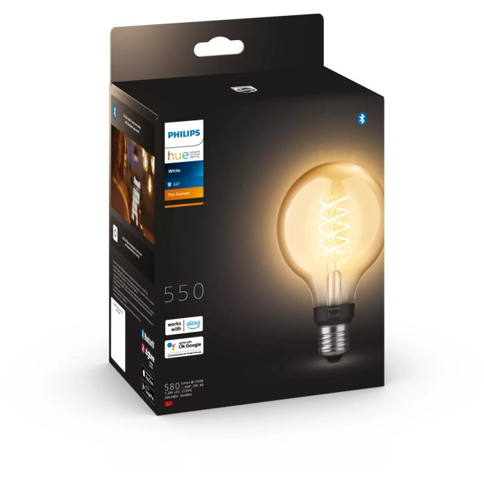 Philips Hue White E27 Filament Globe G93 550lm 6 Philips Hue White E27 Filament Globe G93 550lm 6