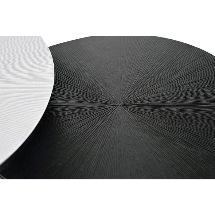 GINER Y COLOMER Lote de 2 Mesas de Centro Metálicas con Tapas Blanco y Negro 1