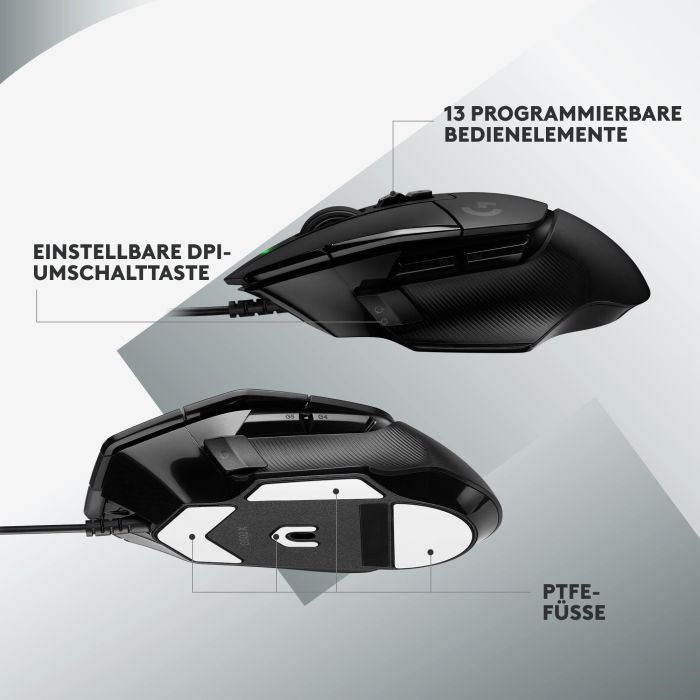 Logitech G502 X Ratón Gaming Cableado con Sensor HERO, 13 Botones Programables, RGB, 25600 DPI 9 Logitech G502 X Ratón Gaming Cableado con Sensor HERO, 13 Botones Programables, RGB, 25600 DPI 9