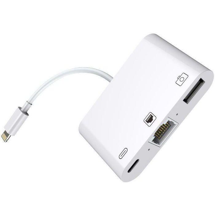 MicroConnect Lightning HUB - Lightning to RJ45 with USB & Lightning port MicroConnect Lightning HUB - Lightning to RJ45 with USB & Lightning port