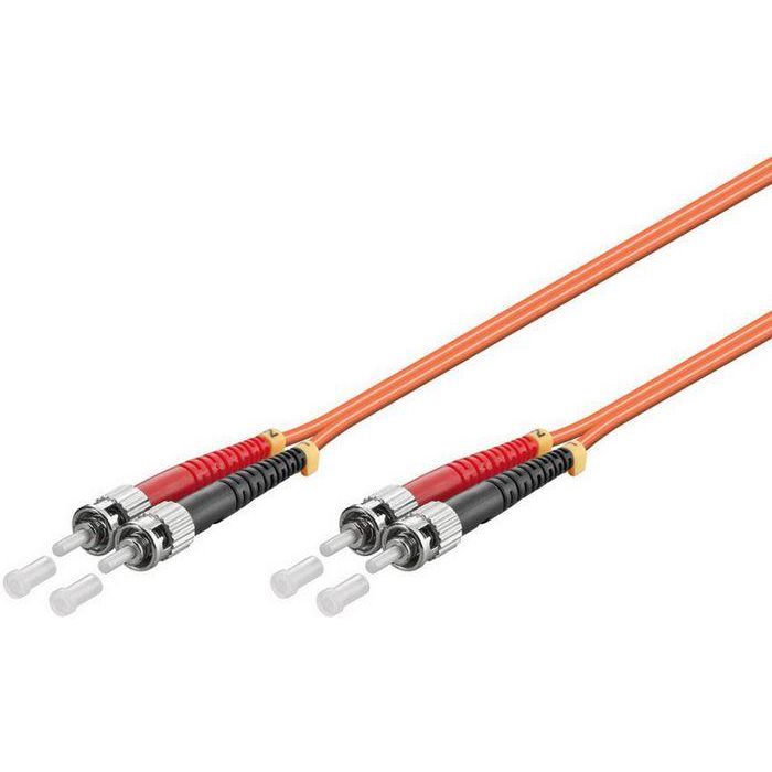 MicroConnect Cable de fibra óptica ST-ST Monomodo Dúplex OM2 50/125µm, LSZH, Naranja, 0.5m