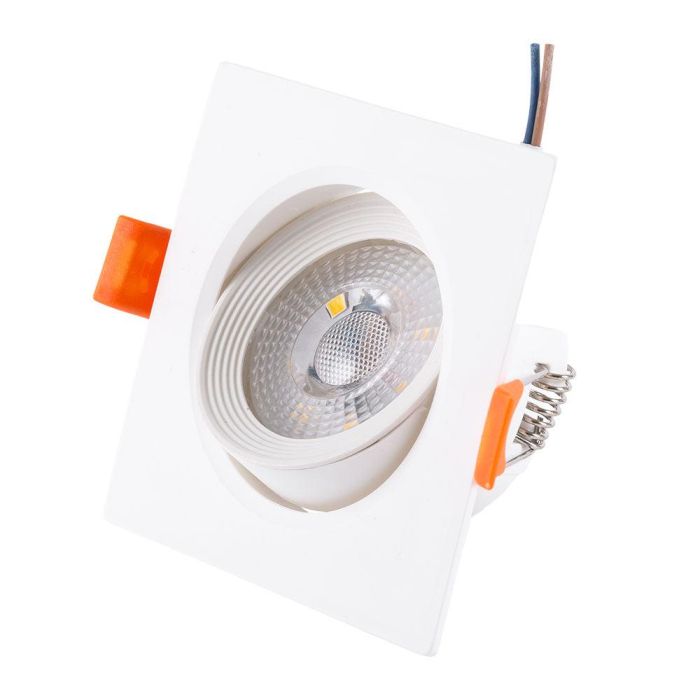 Foco Downlight LED Rectangular Basculante 7W 630Lm Blanco Frío 6000K IP20 CRI 80 40.000H Aluminio [HO-DLPL-CUAD-7W-CW]