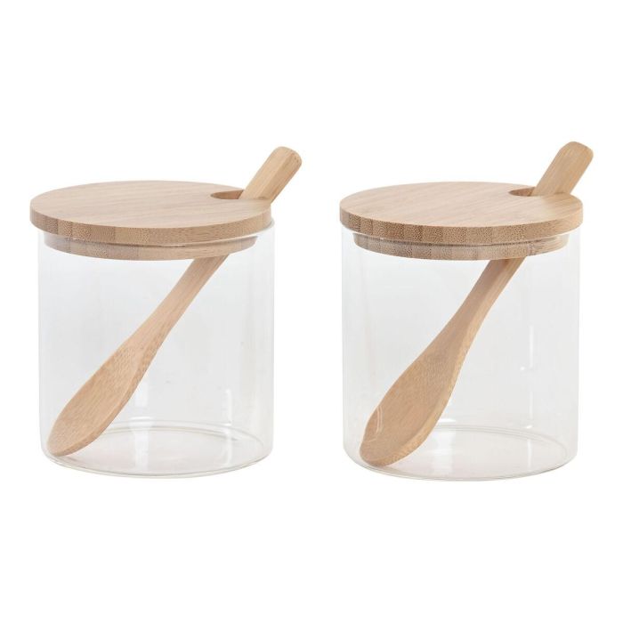 DKD Home Decor Azucarero Básico de Cristal y Bambú Natural 280ml, Set de 2, 10.5 x 10 x 21.5 cm 3 DKD Home Decor Azucarero Básico de Cristal y Bambú Natural 280ml, Set de 2, 10.5 x 10 x 21.5 cm 3
