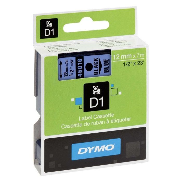 Cinta Laminada para Rotuladoras Dymo D1 45016 12 mm LabelManager™ Azul Negro (5 Unidades) 2