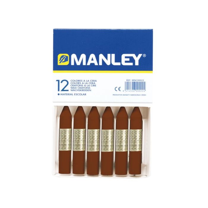 Lapices Cera Manley Unicolor Pardo N.29 Caja De 12 Unidades 1