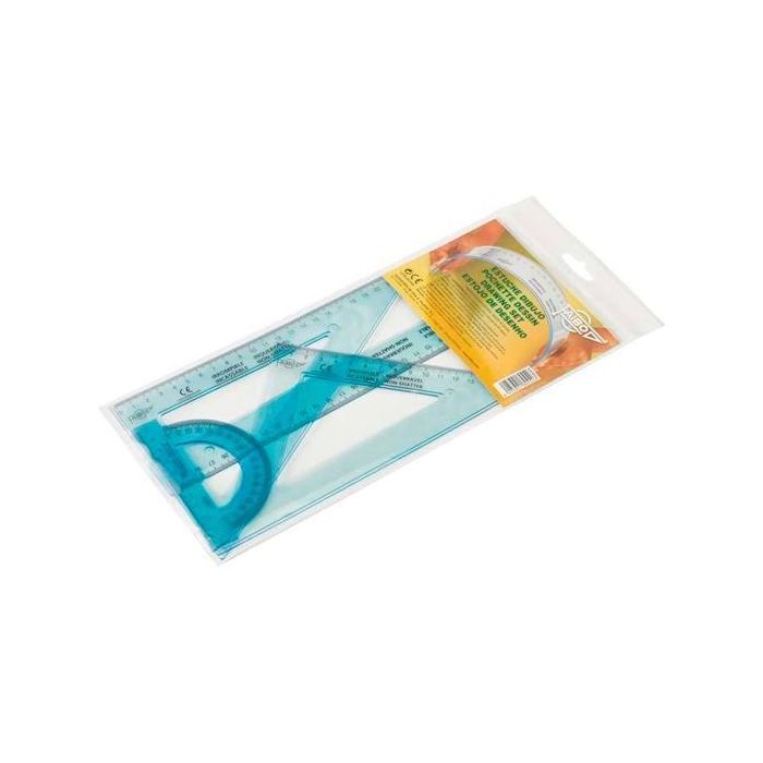 Faibo Reglas Irrompibles 30 cm Transparente Kit 4 Piezas - Escuadra, Cartabón, Semicírculo Faibo Reglas Irrompibles 30 cm Transparente Kit 4 Piezas - Escuadra, Cartabón, Semicírculo