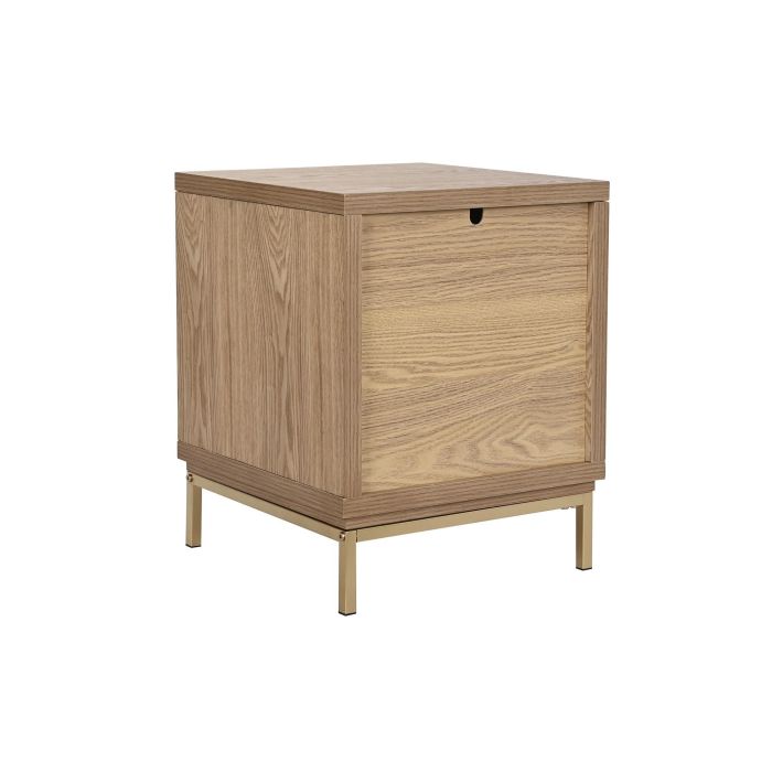 DKD Home Decor Mesita de Noche Oriental Natural Dorado 40 x 50 x 40 cm con 2 Cajones 5