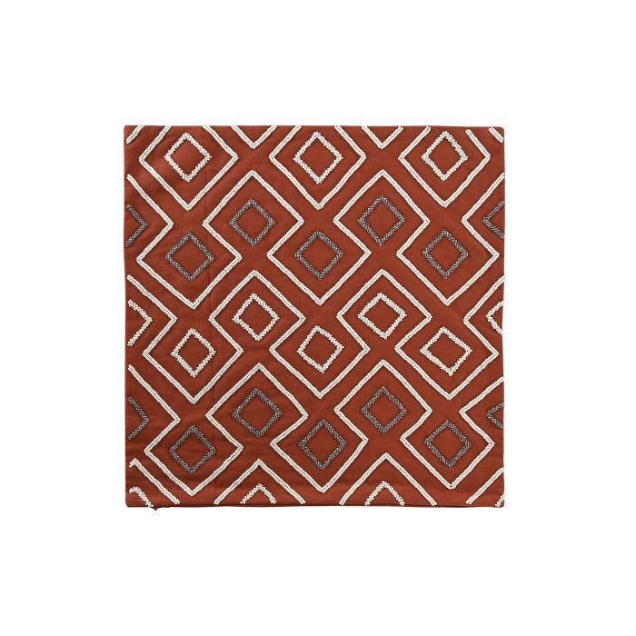 DKD Home Decor Funda Cojín Geométrico Terracota de Poliéster 1x50x50 cm con Cremallera 4