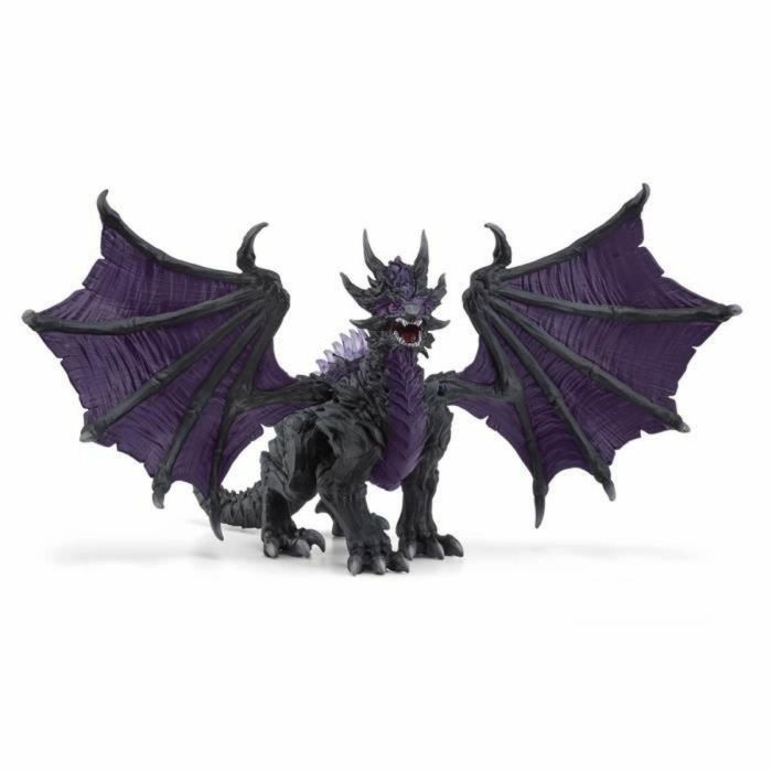 Figura de dragón oscuro - Dragón de juguete ultrarrealista y duradero con alas móviles - Regalo para niños y niñas de 7 años en adelante