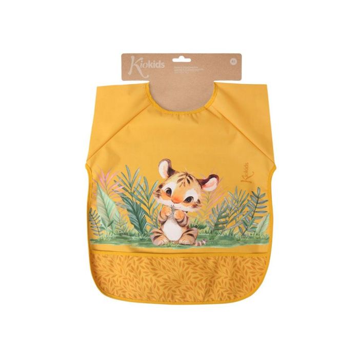 KioKids Babero Impermeable con Mangas Tigre Mostaza Colección Little Sauvages +4 Meses 4 KioKids Babero Impermeable con Mangas Tigre Mostaza Colección Little Sauvages +4 Meses 4