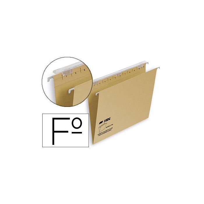 Fade Carpeta Colgante Visor Superior Largo Tiki Kraft Cartulina Folio Con Etiquetas -25U-