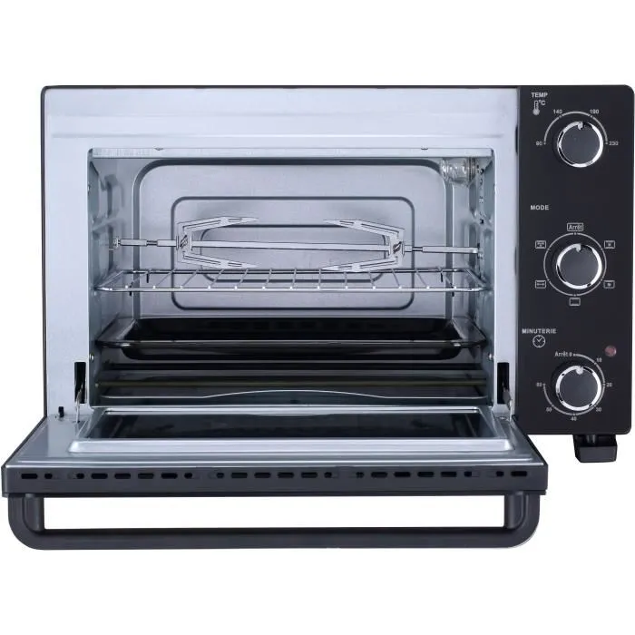 Continental Edison CEMF28B2 Mini Horno Eléctrico 28L Negro 1500W con Asador y Circulación Natural 2