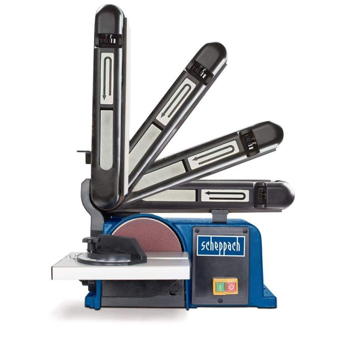 Scheppach BTS800 Lijadora de banda y disco Ø 150 mm 370 W Motor Inducción Silencioso con Mesa Inclinable 45° 6