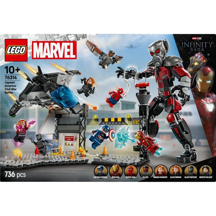 LEGO Marvel 76314 La Batalla del Capitán América: Civil War Juguete para niño de 10 años 8