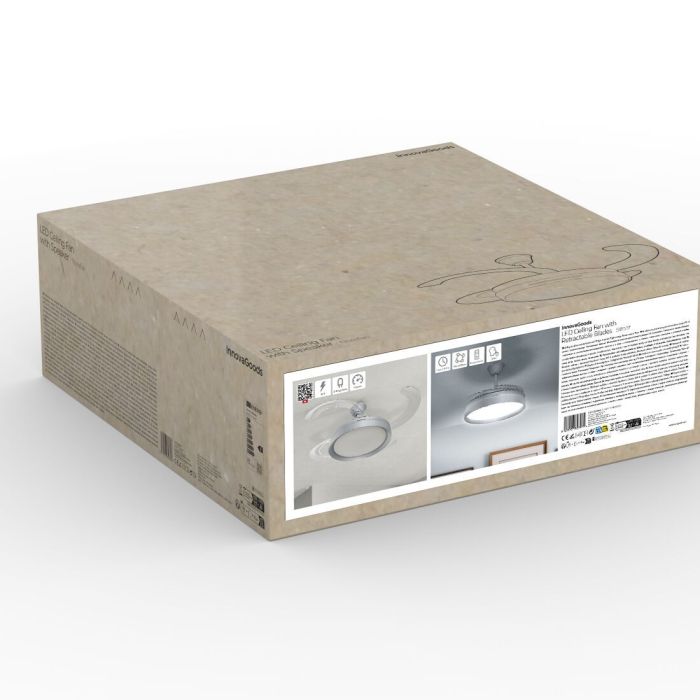 Ventilador de Techo con Luz LED y 4 Aspas Retráctiles Silteez InnovaGoods Plateado 80 W Ø49-104 cm 3 Ventilador de Techo con Luz LED y 4 Aspas Retráctiles Silteez InnovaGoods Plateado 80 W Ø49-104 cm 3