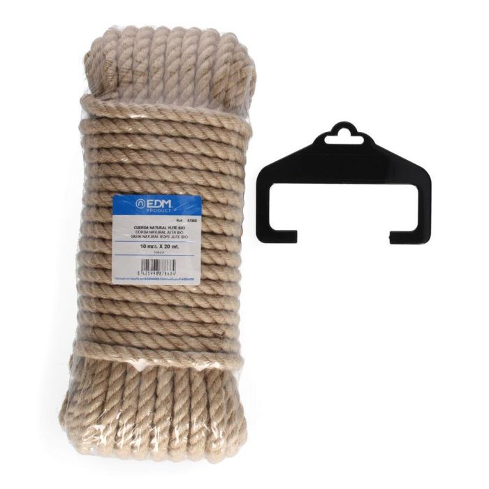 Edm Cuerda de Yute Natural 3 Cabos, Calibre 10 mm x 20 m 0 Edm Cuerda de Yute Natural 3 Cabos, Calibre 10 mm x 20 m 0