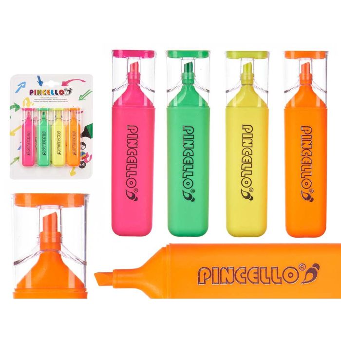Set 4 Fluorescentes Grandes Pincello 16x20.5x1.8 cm, Colores Variados (24 Unidades) Set 4 Fluorescentes Grandes Pincello 16x20.5x1.8 cm, Colores Variados (24 Unidades)