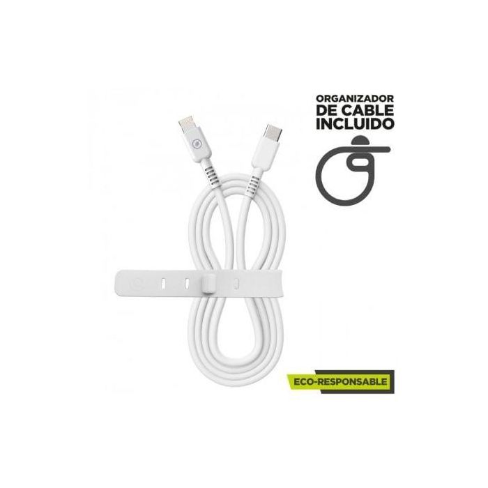 Cable USB 2.0 Tipo-C Lightning Muvit For Change MCUSC0006/ USB Tipo-C Macho - Lightning/ Hasta 27W/ 1.2m/ Blanco 2