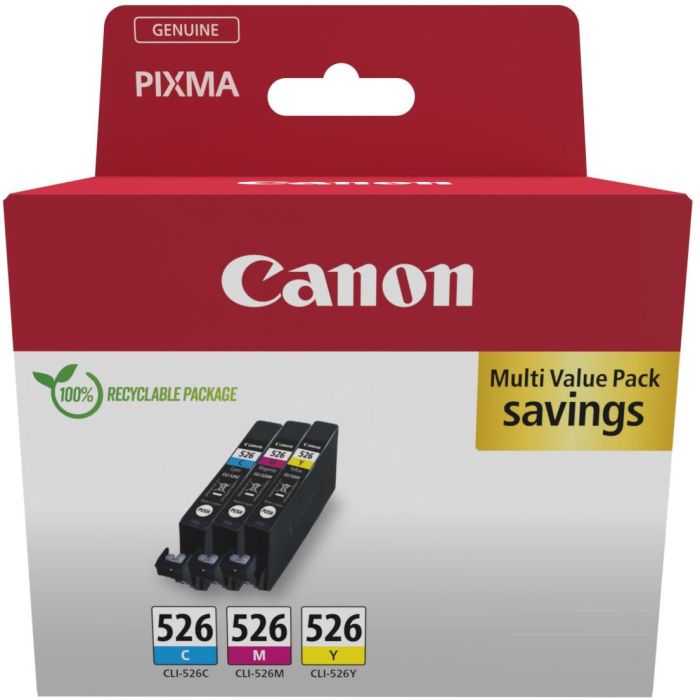 CANON Pack 3 colores CLI526CMY MULTI ECOPACK carton