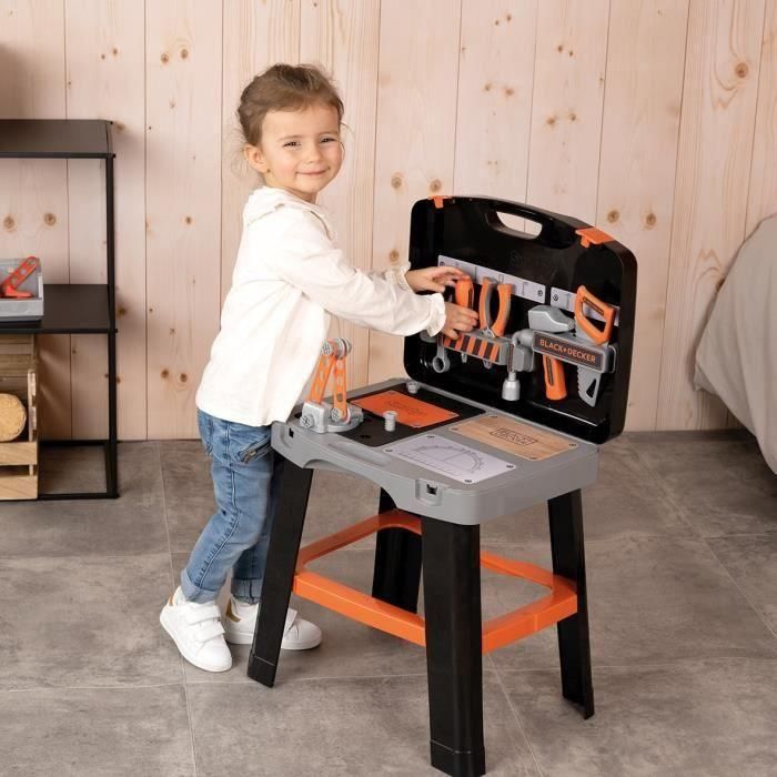 Black&Decker Banco Maletín de Herramientas con 33 Accesorios, Juguete Infantil para Niños +3 Años (76x43x35 cm) 3