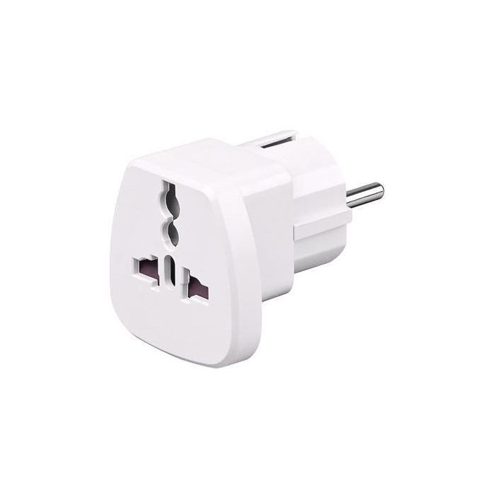 MicroConnect Adaptador de Viaje Universal Schuko (Tipo F) a UK, Suiza, Italia, USA/Japón - No Convierte Voltaje