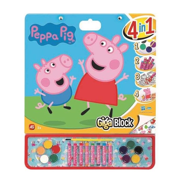 Libro de pegatinas para pintar giga block peppa pig 4 en 1 3